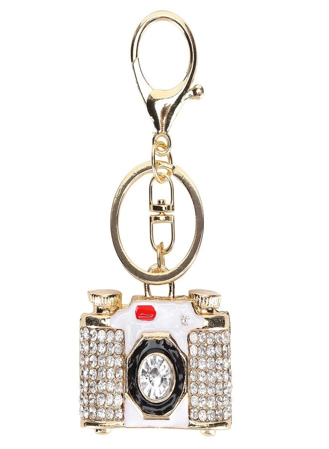 ZPSHYD Cute Keychain for Women, Sparkling Crystal Rhinestones Keychain Charm Key Ring with Rhinestone Decoration Metal Key Chain (Camera) - Image 1